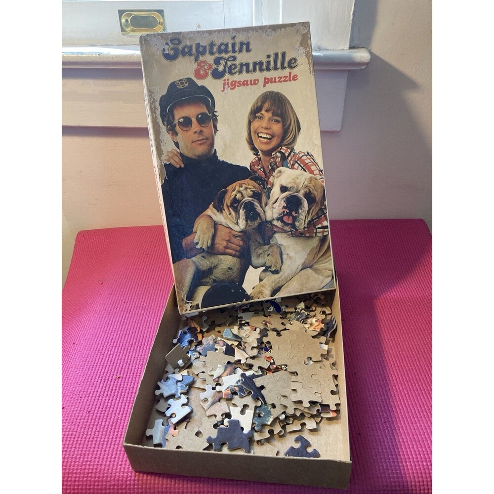 Captain & Tennille Jigsaw Puzzle 1970s Vintage Music 200 Pieces Bulldogs dogs